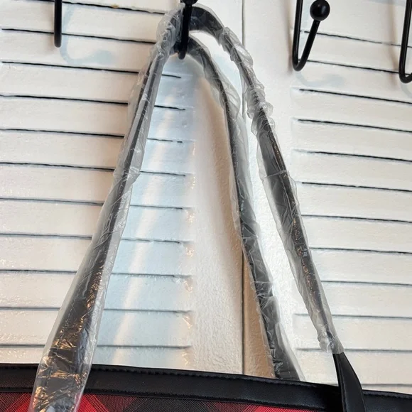 Victoria's Secret Plaid Tote in Red and Black - Picture 3 of 7